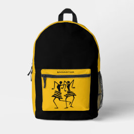 Mochila Impresa Arte africano, feliz baile de celebración