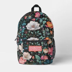 Mochila Impresa Arte Botánico: Flores Forestales Cautivadoras