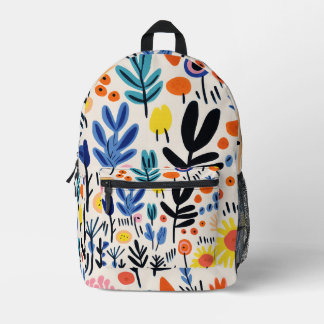 Mochila Impresa Arte Botánico Nórdico Floral Folk Escandinavo