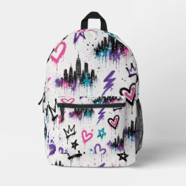 Mochila Impresa Arte callejero graffiti urbano silueta de Nueva Yo