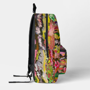 Mochila Impresa Arte Colorido de Flores Silvestres Abstractas