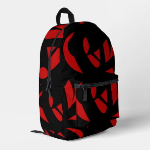 Mochila Impresa Arte contemporáneo rojo / negro