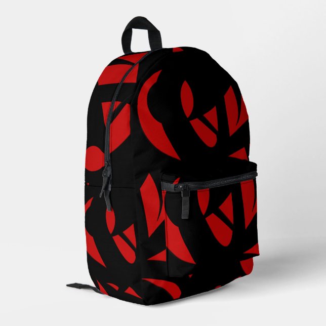 Mochila Impresa Arte contemporáneo rojo / negro (Esquina izquierda trasera)