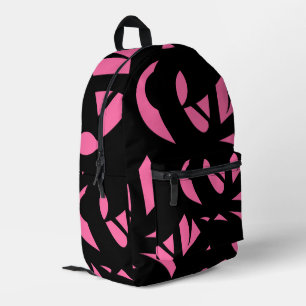 Mochila Impresa Arte contemporáneo rosa caliente / negro
