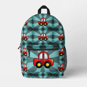 Mochila Impresa Arte de automóvil de juguete retro juguetón