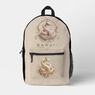Mochila Impresa Arte de Colgante de Corona de Serpiente de Cristal