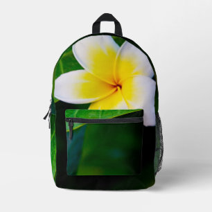 Mochila Impresa Arte de Frangipani Tropical Rosa