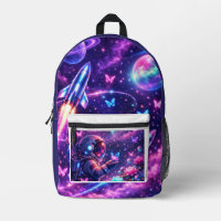 Arte de Galaxia Mariposa Espacial de Neón