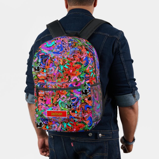 Mochila Impresa arte de graffiti giratorio (Insitu (Modelo))