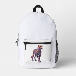 Mochila Impresa Arte de Guepardo de Vidrio de Neón – Animación de