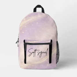 Mochila Impresa Arte de IA lila pálido y greige suave