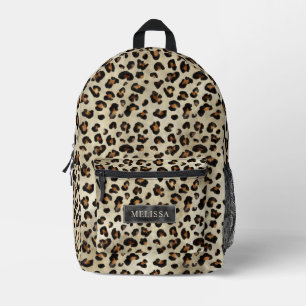 Mochila Impresa Arte de Impresión Animal Leopardo Textura de Pelaj
