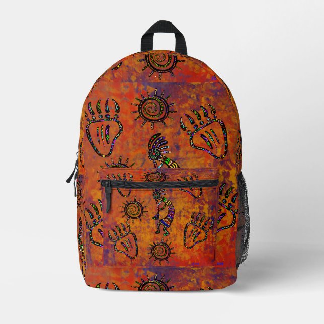 Mochila Impresa Arte de Kokopelli (Anverso)