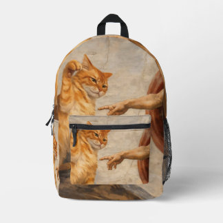 Mochila Impresa Arte de meme de gato divertido Creación de Adán co