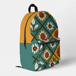 Mochila Impresa Arte de mosaico floral africano