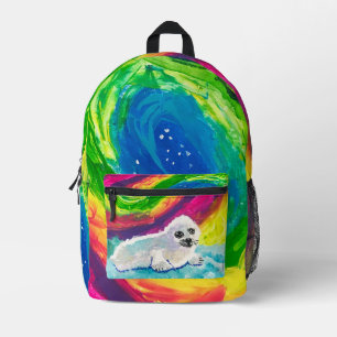 Mochila Impresa "Arte de niños" de foca infantil