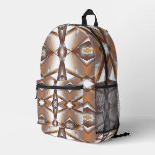 Mochila Impresa Arte de Ombre de tono de tierra concéntrico con bo