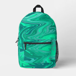 Mochila Impresa Arte de remolino azul verdoso/ turquesa