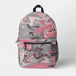 Mochila Impresa Arte de remolino de camuflaje rosa