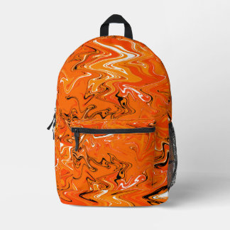 Mochila Impresa Arte de remolino naranja #1