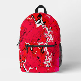Mochila Impresa Arte de remolino rojo #1