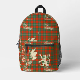 Mochila Impresa Arte del mapa de Escocia con antiguo tartán MacGre