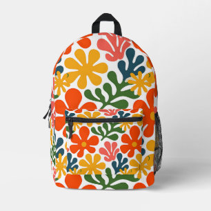 Mochila Impresa Arte Floral Abstracto Colorido Matisse Retro