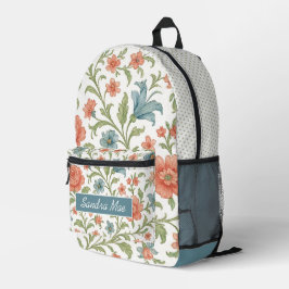 Mochila Impresa Arte floral clásico y elegante