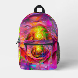 Mochila Impresa Arte floral surrealista