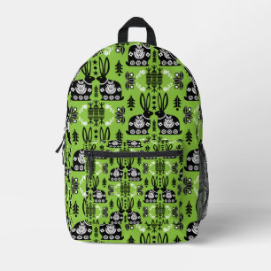 Mochila Impresa Arte folclórico nórdico escandinavo conejo