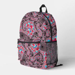 Mochila Impresa Arte fractal en espiral boho hippie groovy trippy