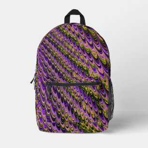 Mochila Impresa Arte fractal funky bohemio ondulado alucinante
