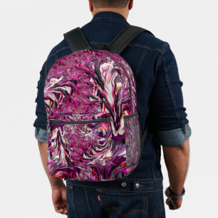 Mochila Impresa Arte fractal funky psicodélico vibrante alucinante