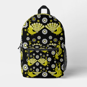 Mochila Impresa Arte gráfico de pavos reales