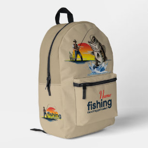 Mochila Impresa Arte gráfico vintage de pesca de lubina [Modo clar