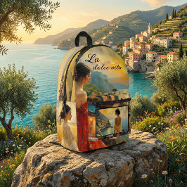 Mochila Impresa Arte Italiano Romántico Femenino