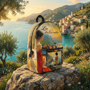 Mochila Impresa Arte Italiano Romántico Femenino