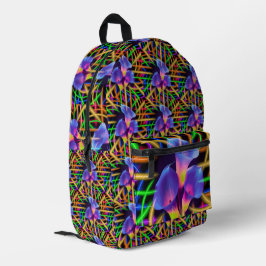 Mochila Impresa Arte Místico Colorido Tulipán Abstracto