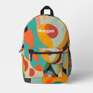 Mochila Impresa Arte moderno de medio siglo, nombre o monograma ge