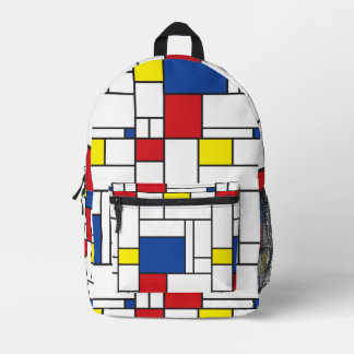 Mochila Impresa Arte Moderno De Stijl Geométrico Minimalista Mondr