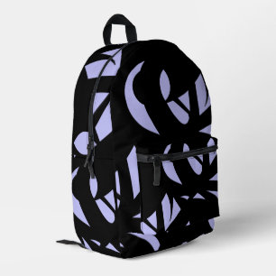 Mochila Impresa Arte moderno impresionante negro y lavanda