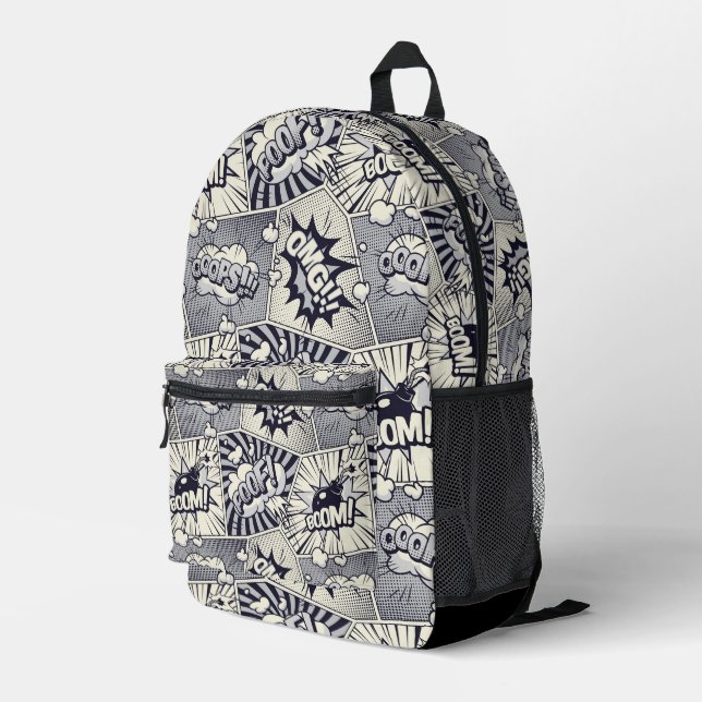 Mochila Impresa Arte Pop de Cómic (Esquina derecha trasera )
