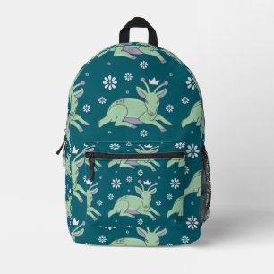 Mochila Impresa Arte popular de ciervo alienígena Ciervo verde c