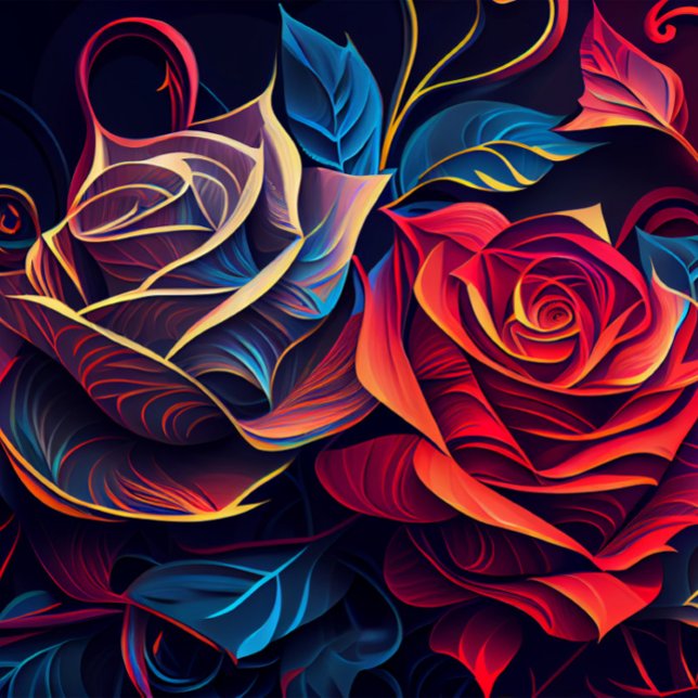 Mochila Impresa Arte Rosa (Abstract Roses Background!)