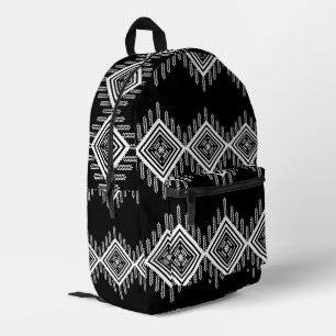 Mochila Impresa Arte tribal blanco y negro