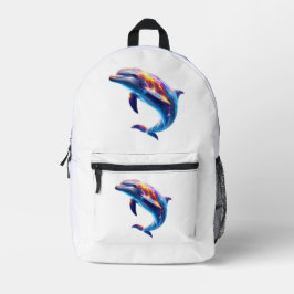 Mochila Impresa Artes Lindas de Delfines Coloridos
