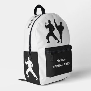Mochila Impresa Artes Marciales de Nombre Personalizado, Texto y C