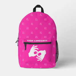 Mochila Impresa ASL Sign Language Backpack – Hot Magenta