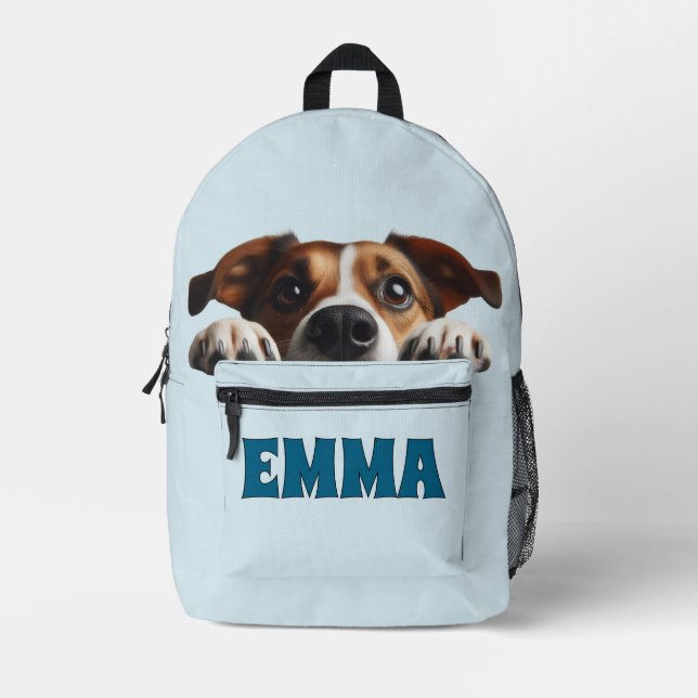 Mochila Impresa Asoma a Cachorro (Anverso)