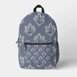 Mochila Impresa Aspecto de la ropa de cama de Azure Blue Leaf